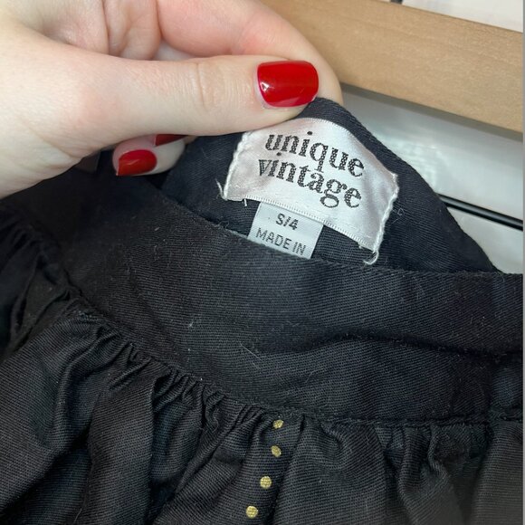 Unique Vintage Black & Glitter Christmas Ornament Gellar Swing Skirt Size Small - Picture 2 of 10